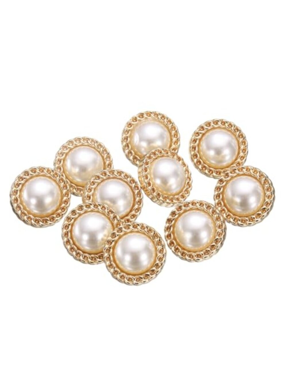 10pcs 15mm Pearl Gold Metal Sewing Buttons with Plastic Shank for Coats